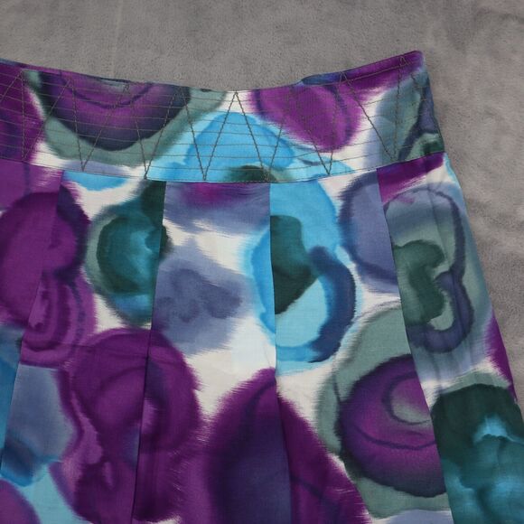 CCDK Skirt Womens 8 Multicolor A Line Pleated Knee Length Hook Eye Zip - Picture 8 of 15